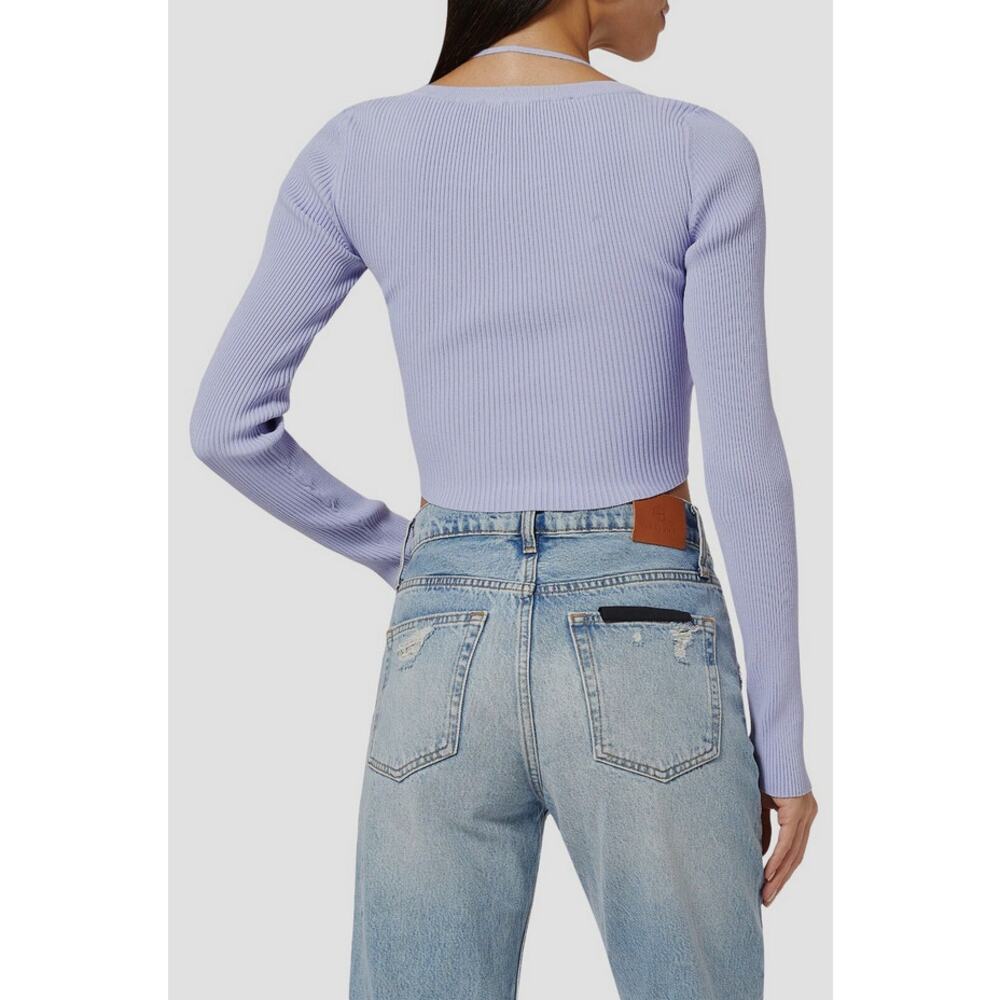 GAUGE81 Women's Purple‎ Yukita Double Layered Long-Sleeve Crop Top XXS - Picture 4 of 9